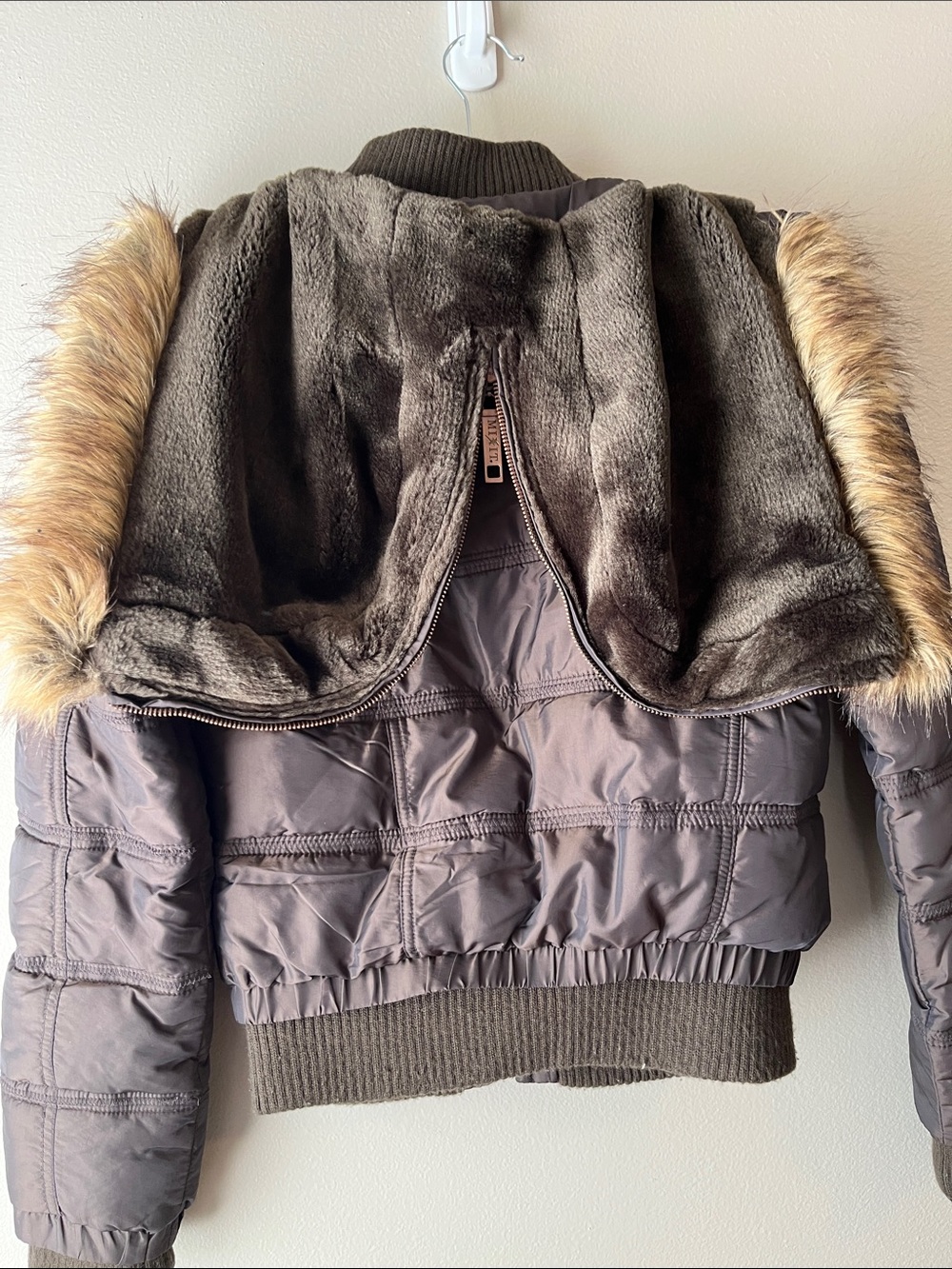 Mixit Brown Puffer Bomber Jacket - Picture 5 of 6